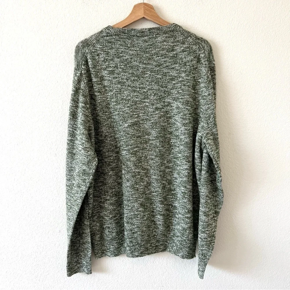 NWT J.Crew 100% Cotton Marled Slub Crewneck Sweater Heather Green XL